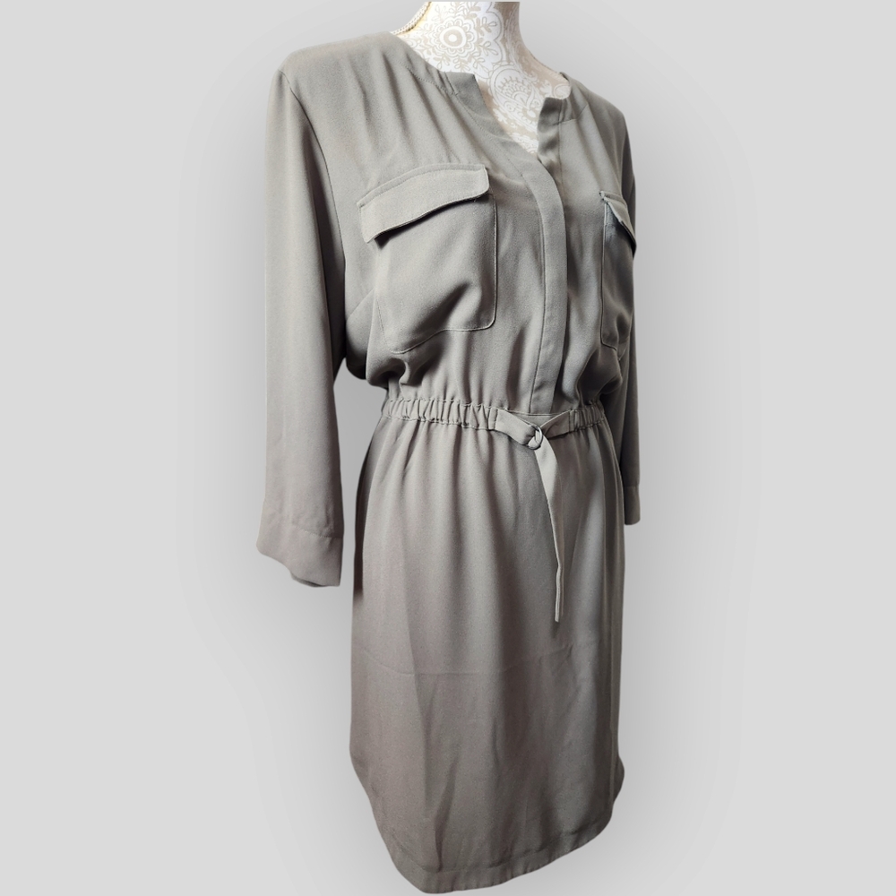 Maurices 3/4 Sleeve Button Down Shirt Dress Drawstring Waist Dress size XL